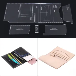Handmade leather leather DIY handbag long wallet clip type pattern acrylic durable plate template mould female 19x11x2cm