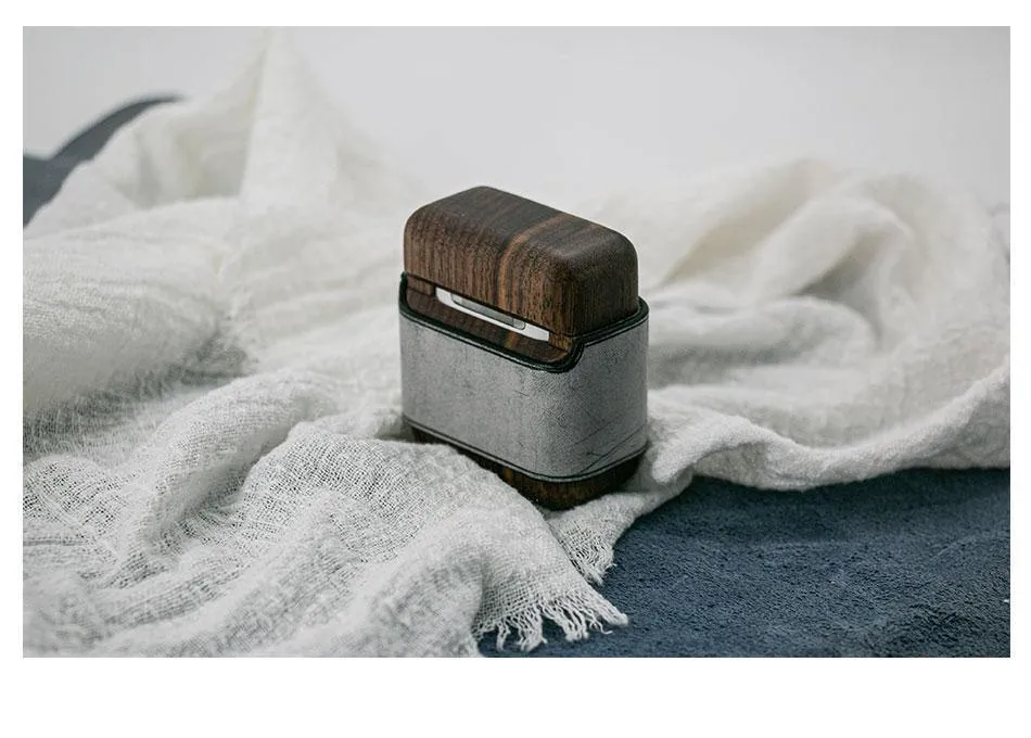 Handmade Leather Wood AirPods Pro Case Custom Leather AirPods Pro Case with Coin Airpod Case Cover