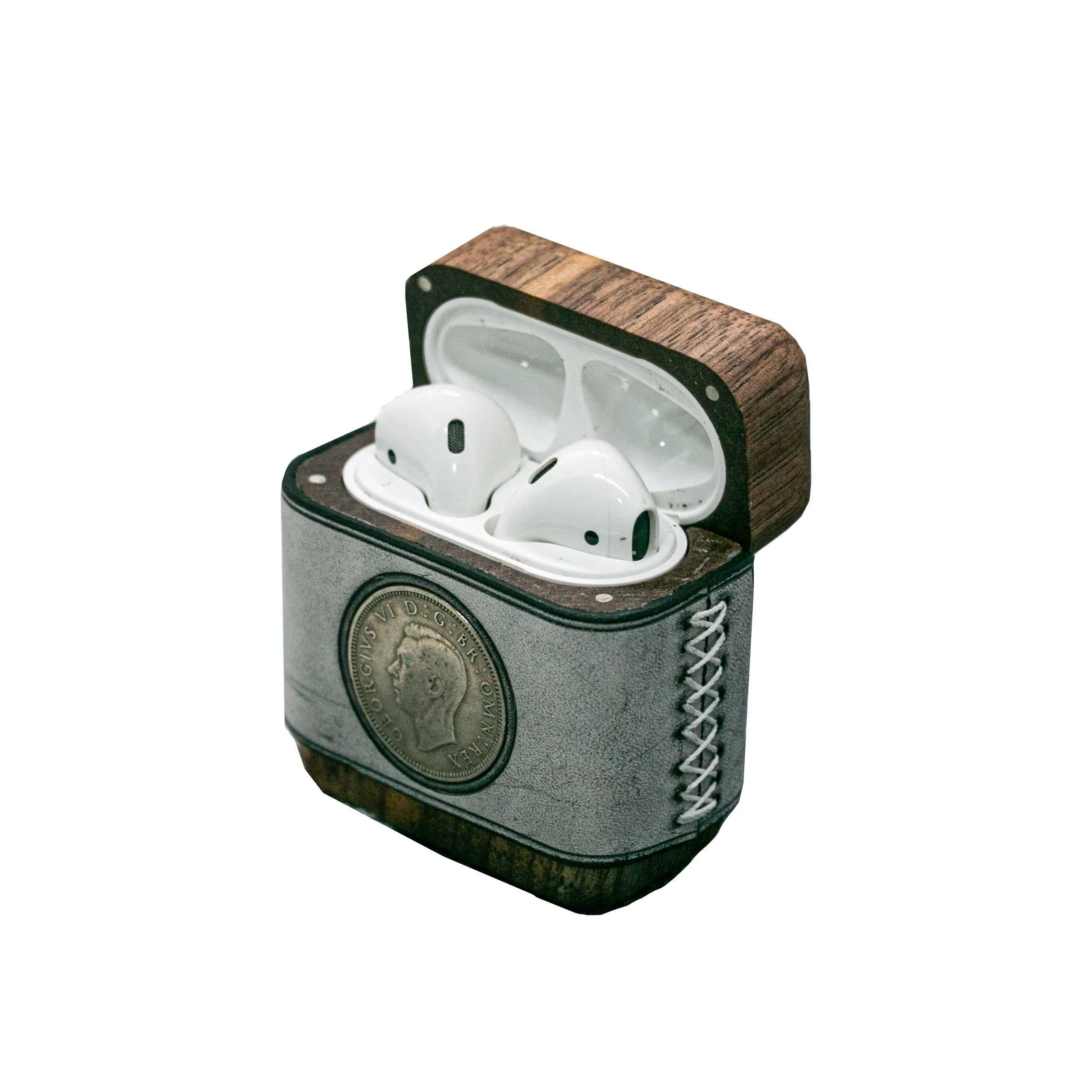 Handmade Leather Wood AirPods Pro Case Custom Leather AirPods Pro Case with Coin Airpod Case Cover