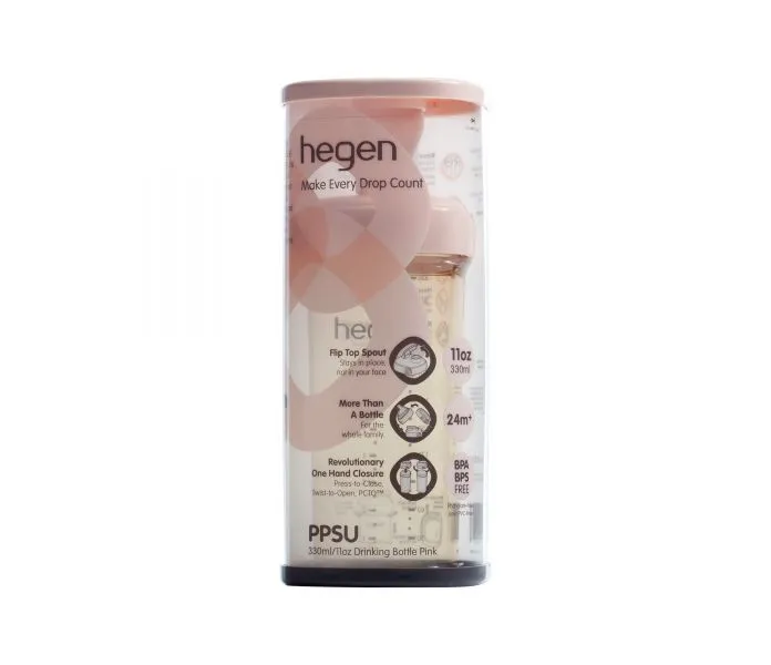 Hegen PCTO 330ml / 11Oz Drinking Bottle PPSU - Pink