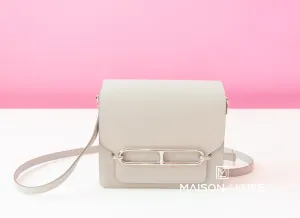 Hermes Roulis Mini 18 Gris Perle Evercolor Handbag
