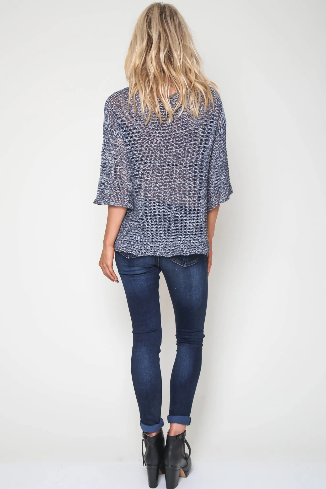 Jagger Semi-Sheer Pullover in Oceanic Mix