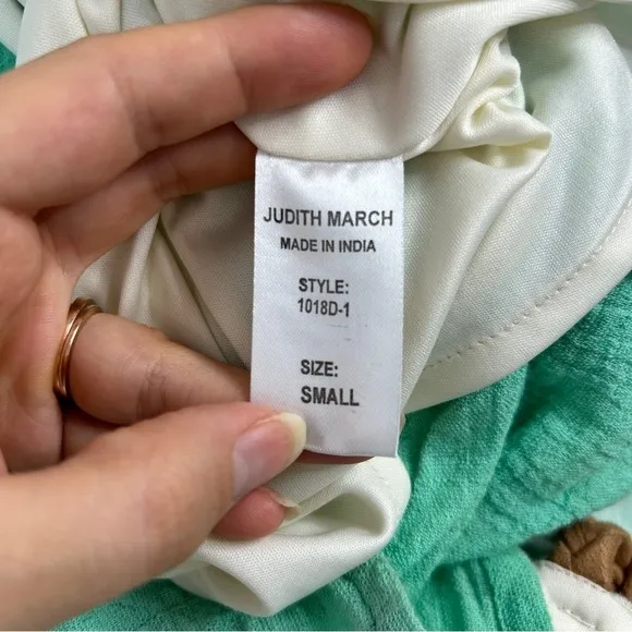 JUDITH MARCH Ocean Ombré Braided Leather Cotton Maxi Dress