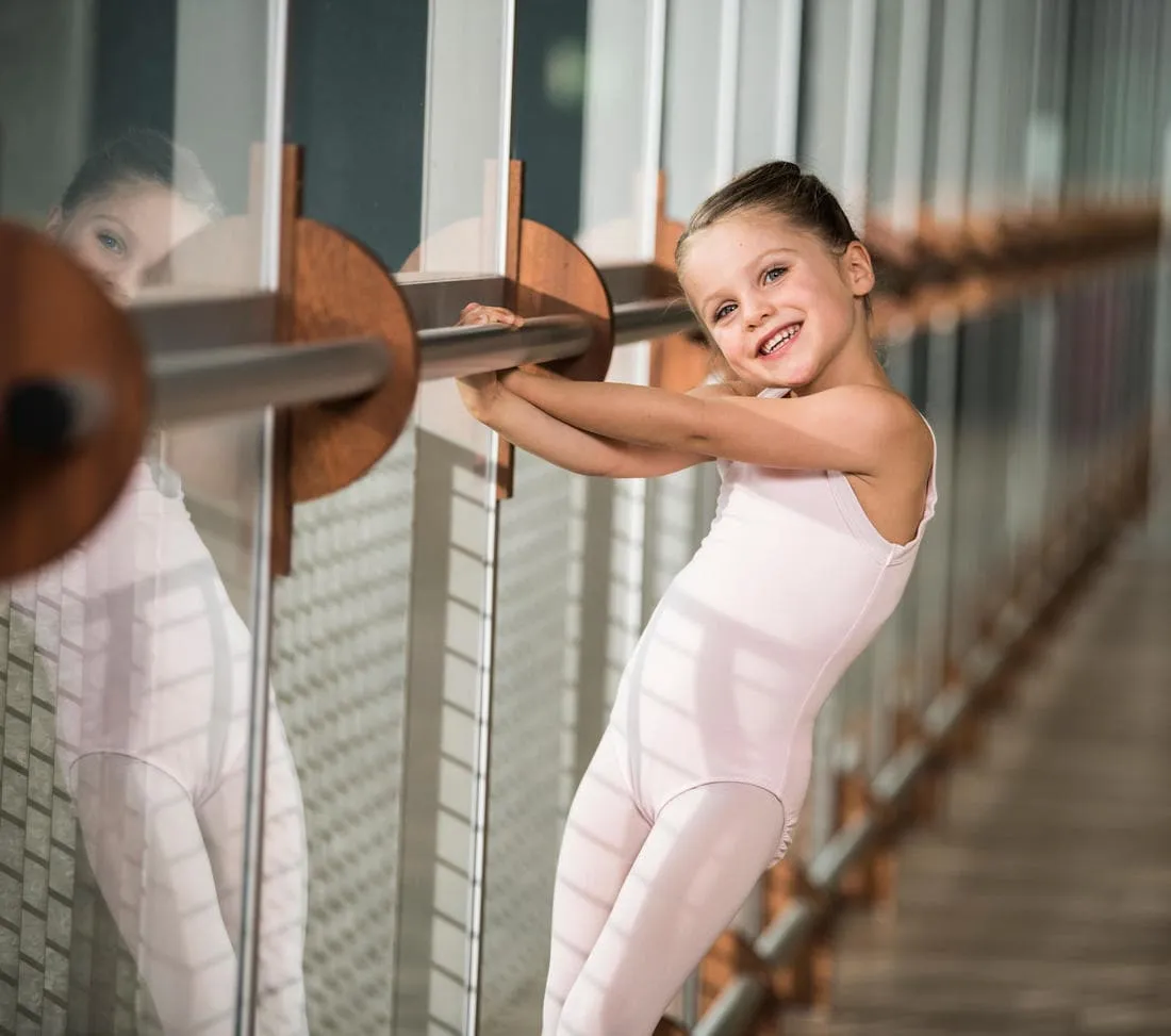 Justaucorps danse classique rose fines bretelles fille