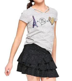 Justice Flip Sequin Criss Cross Tee