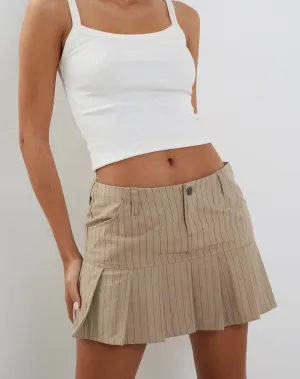 KERIPA SKIRT STONE PINSTRIPE