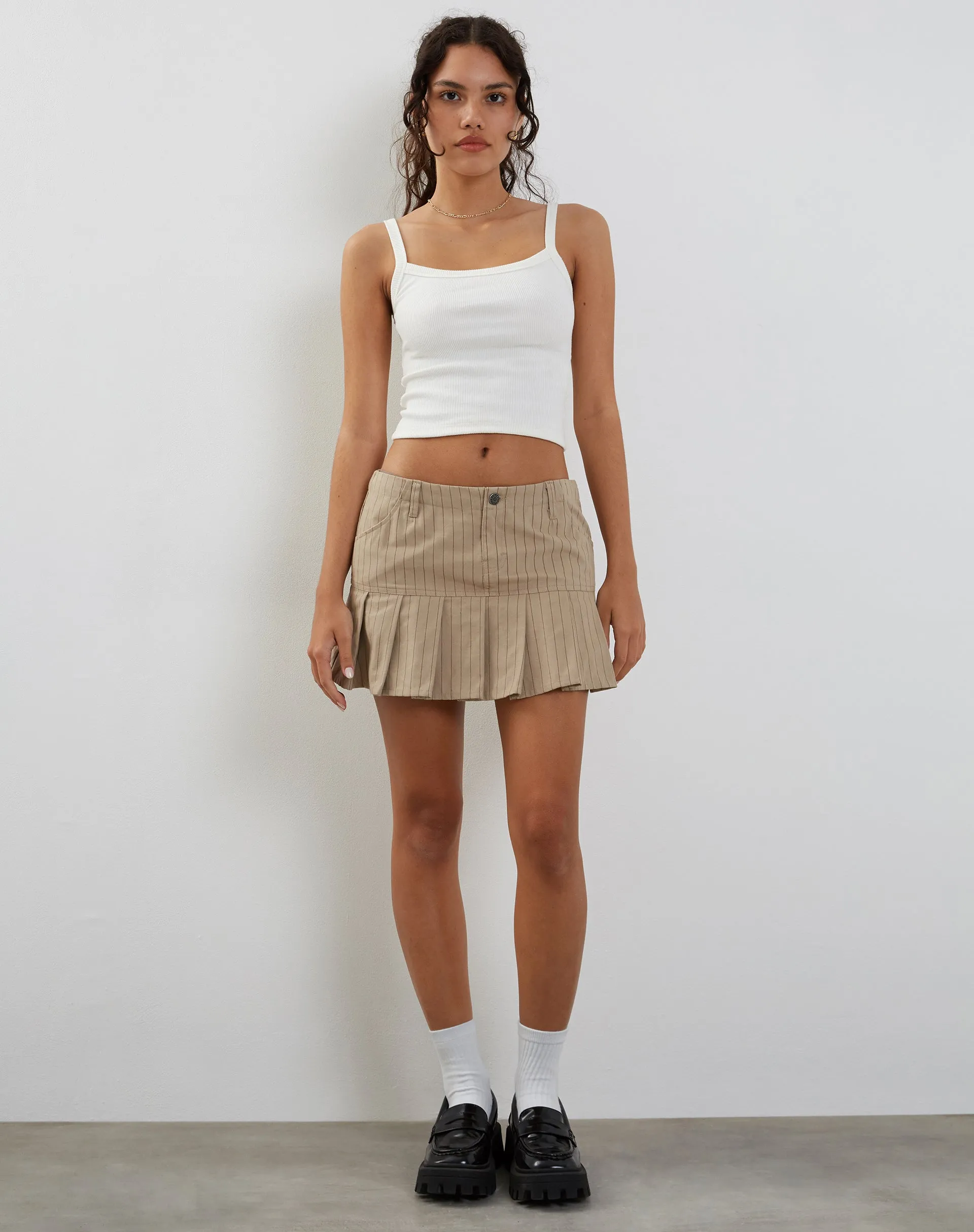 KERIPA SKIRT STONE PINSTRIPE