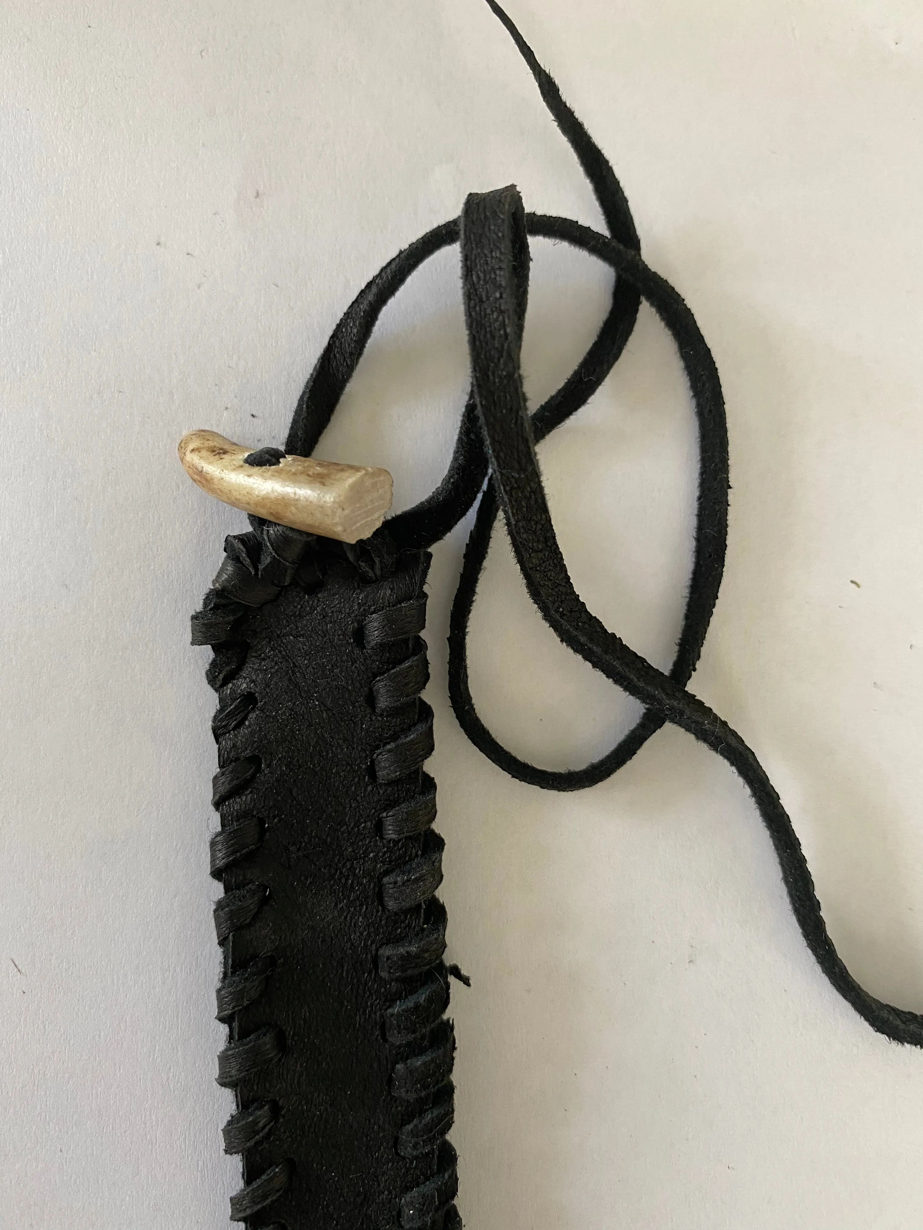 Kesha Pearl and antler leather cuff