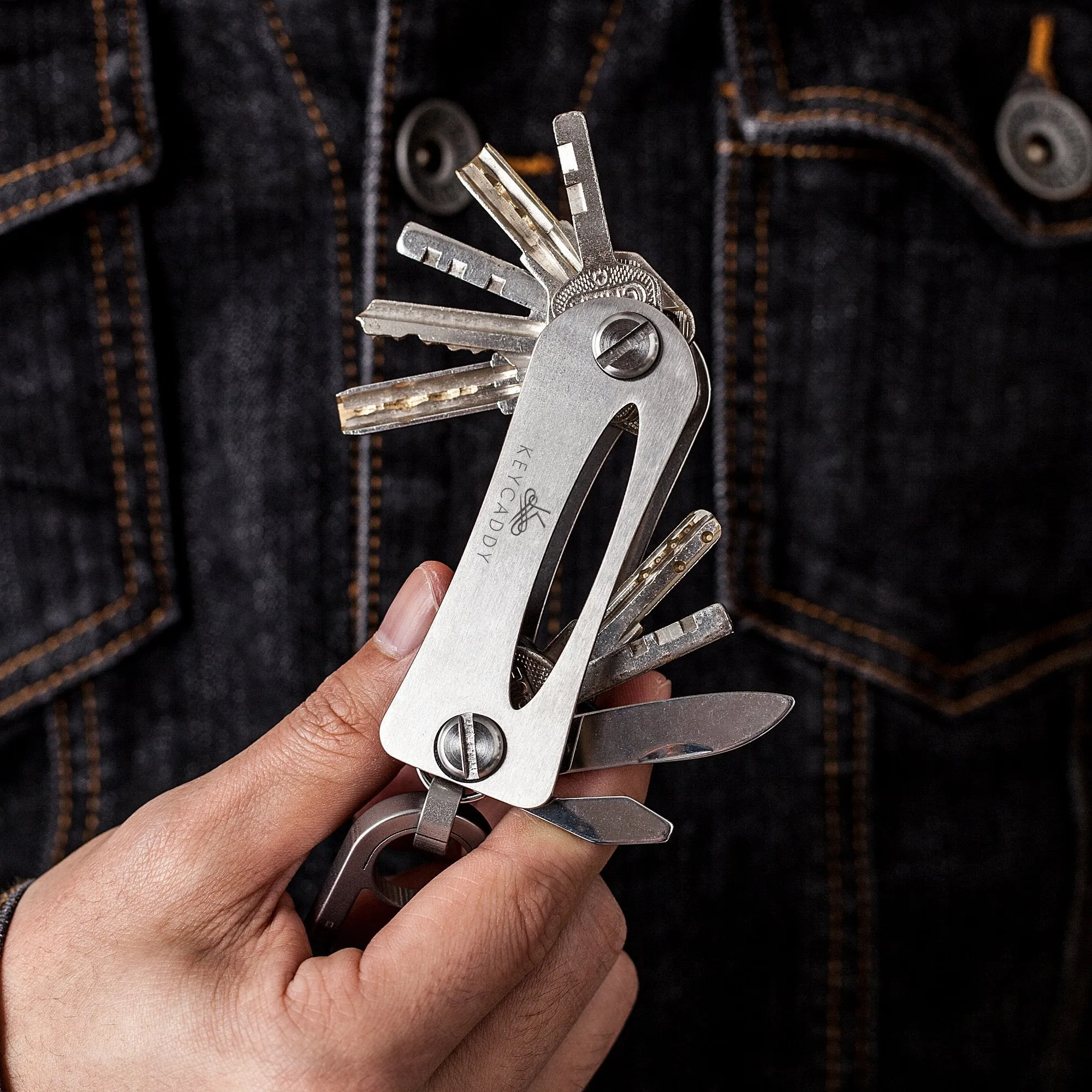 Key Caddy - Stainless Steel Compact Smart Key Organizer -Keychain Up To 16 Keys plus Anti Loosening Technology - Lightweight & Durable