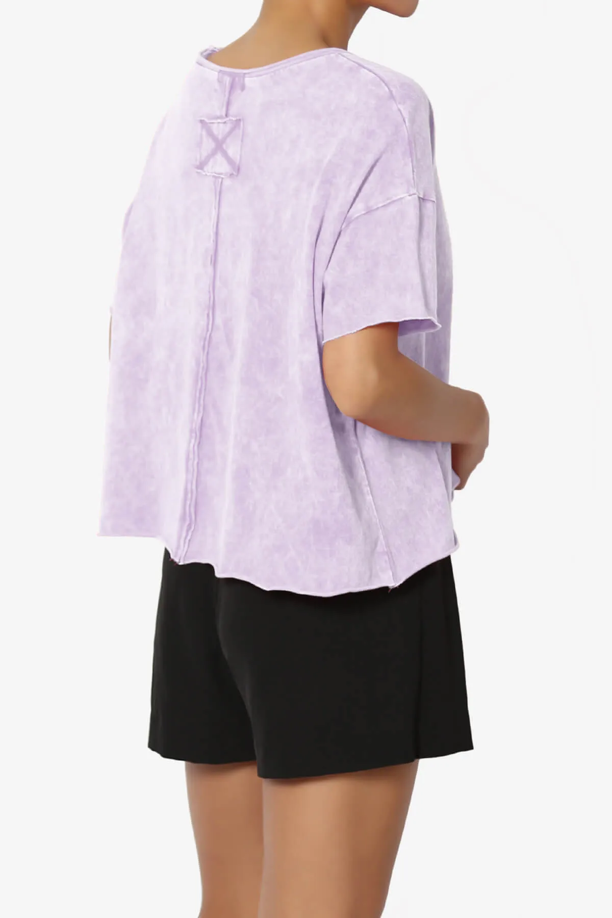 Kiralin Acid Wash Short Sleeve Crop T-Shirt