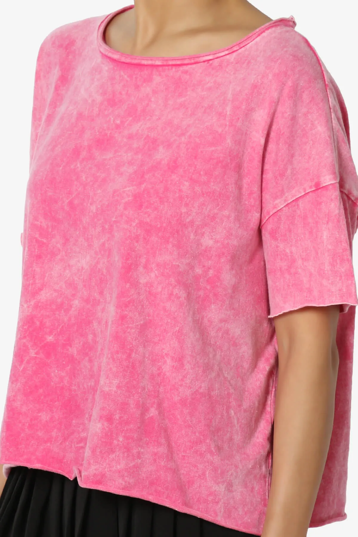 Kiralin Acid Wash Short Sleeve Crop T-Shirt