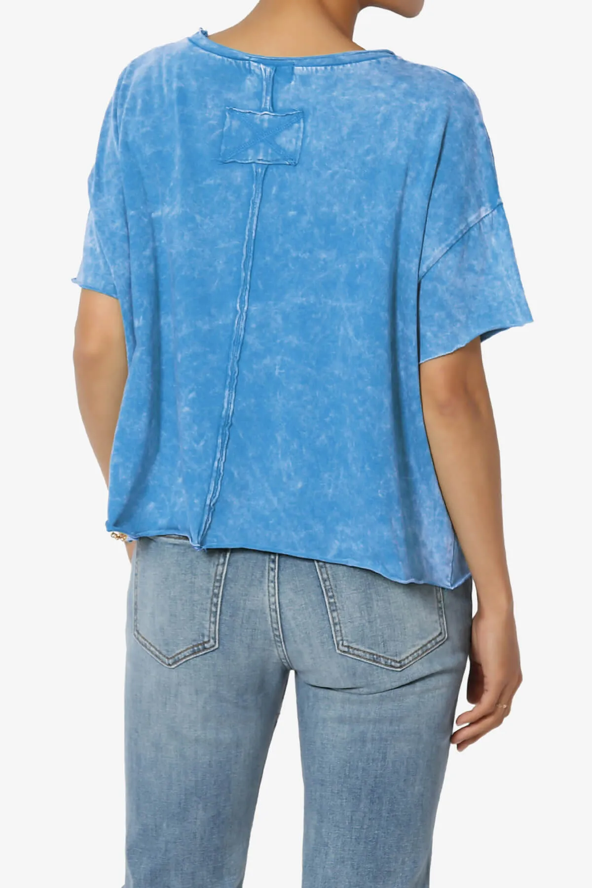 Kiralin Acid Wash Short Sleeve Crop T-Shirt