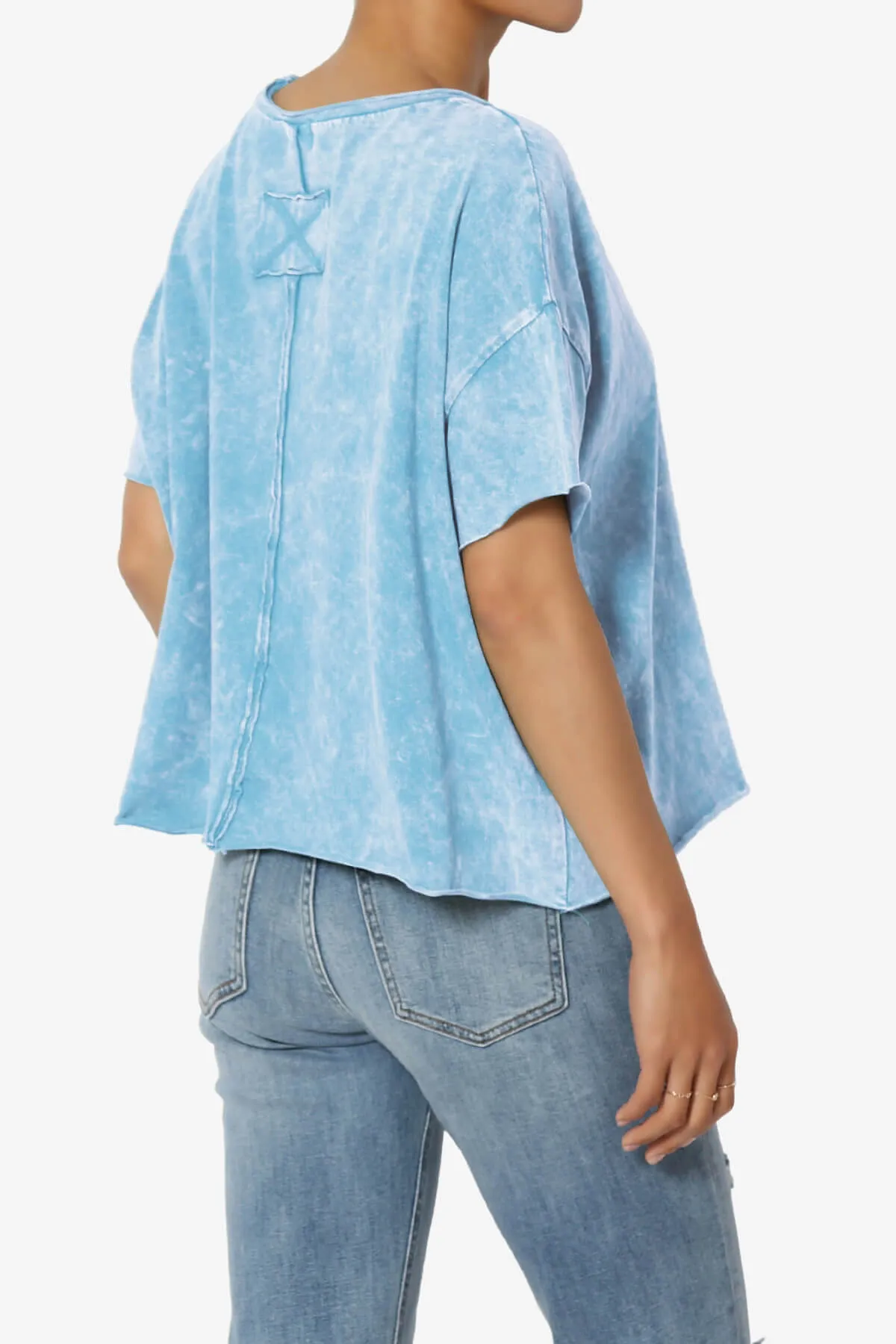 Kiralin Acid Wash Short Sleeve Crop T-Shirt