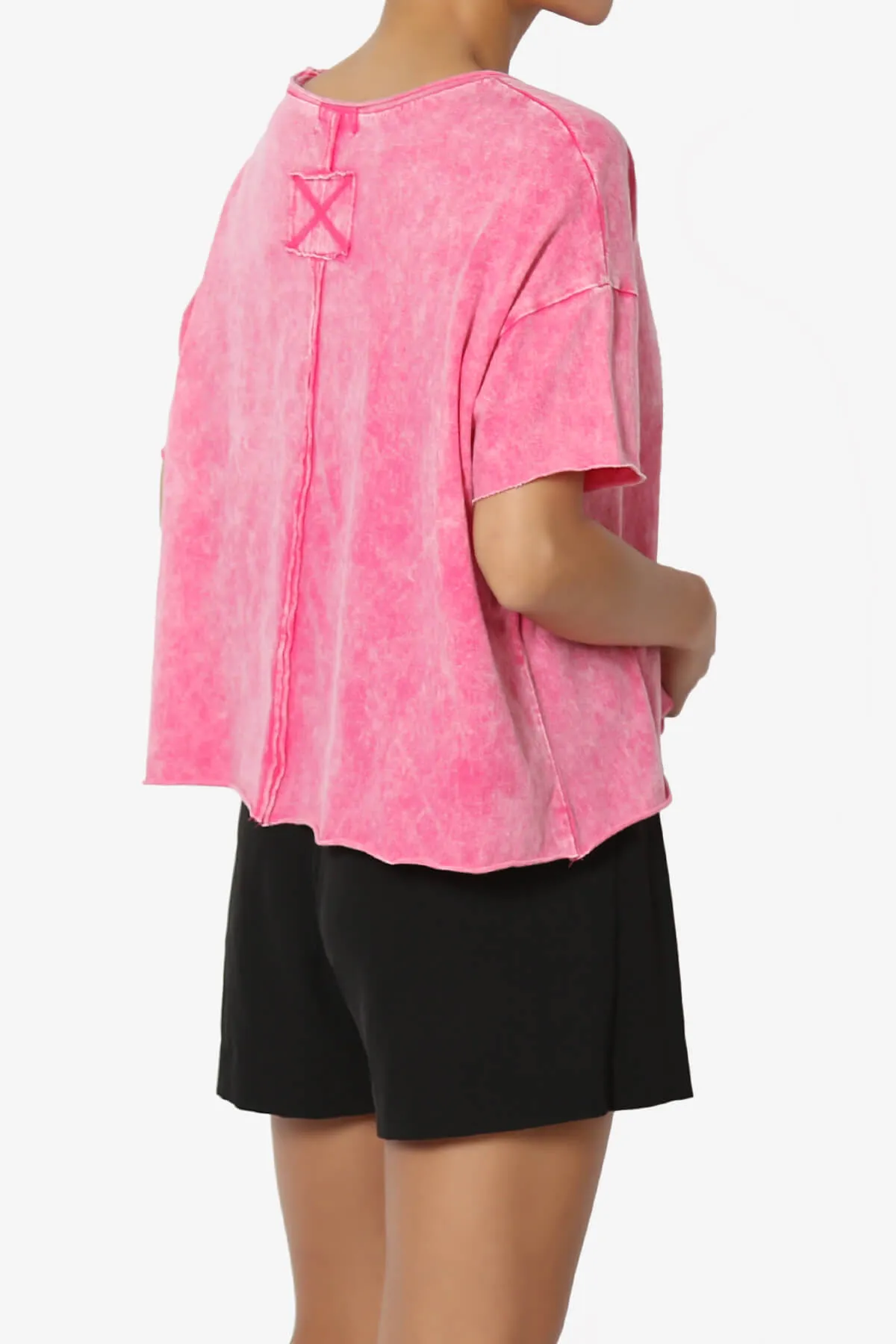 Kiralin Acid Wash Short Sleeve Crop T-Shirt