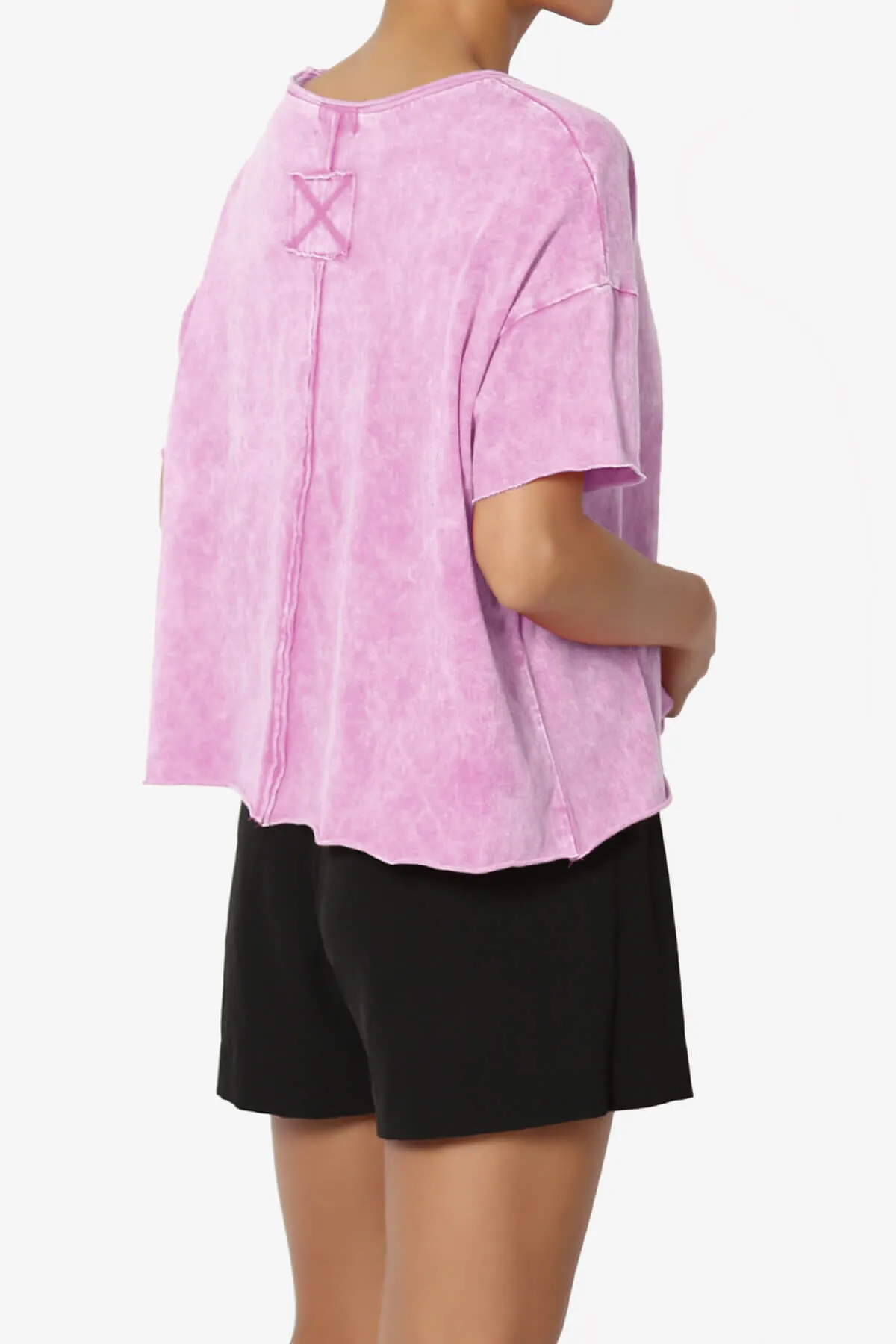 Kiralin Acid Wash Short Sleeve Crop T-Shirt