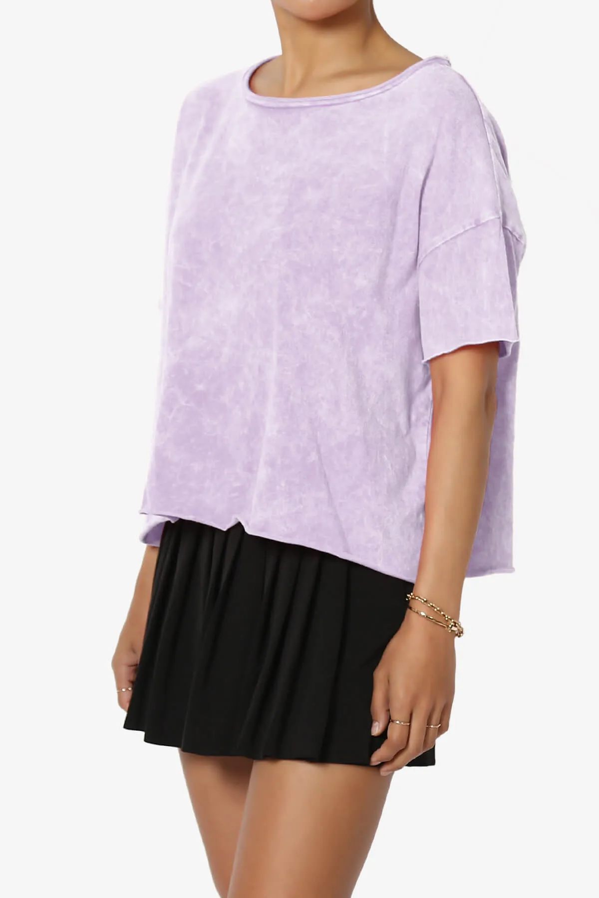 Kiralin Acid Wash Short Sleeve Crop T-Shirt