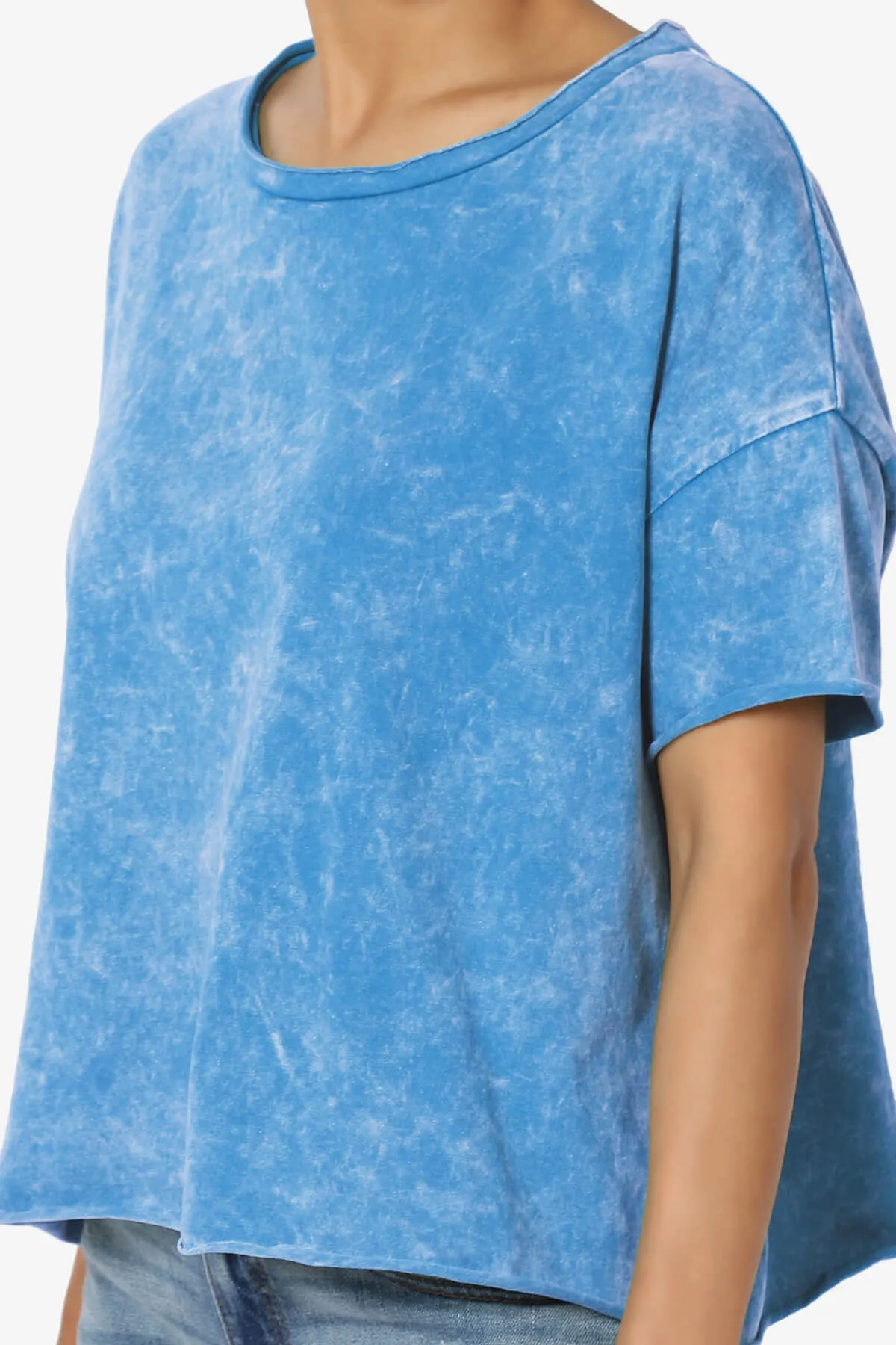 Kiralin Acid Wash Short Sleeve Crop T-Shirt