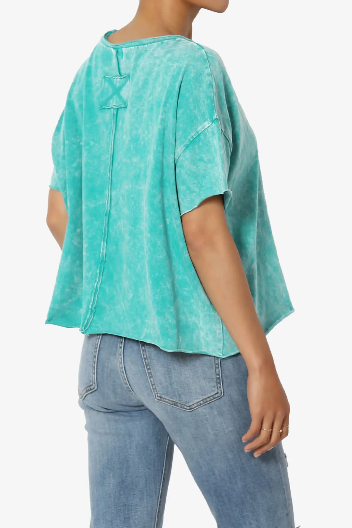 Kiralin Acid Wash Short Sleeve Crop T-Shirt