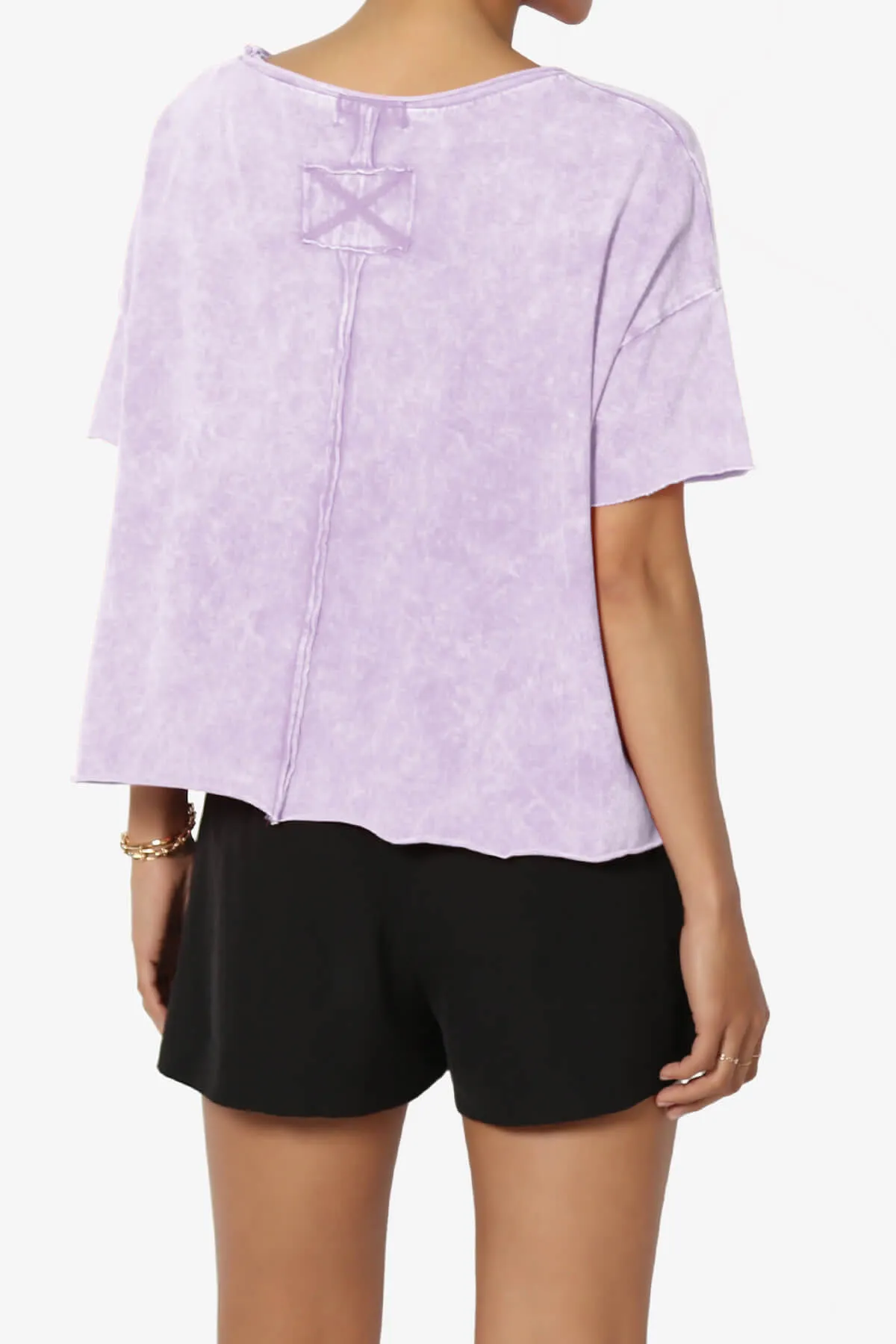 Kiralin Acid Wash Short Sleeve Crop T-Shirt
