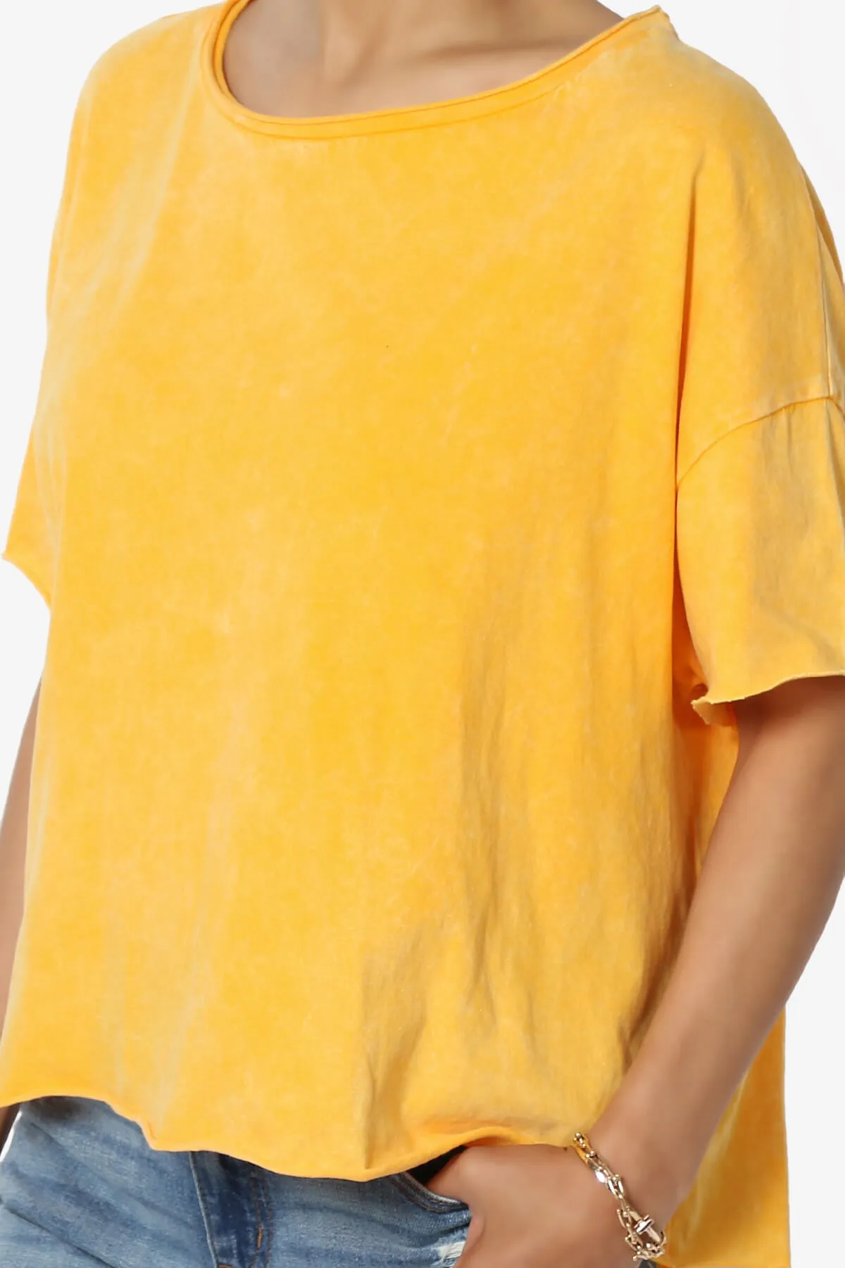 Kiralin Acid Wash Short Sleeve Crop T-Shirt