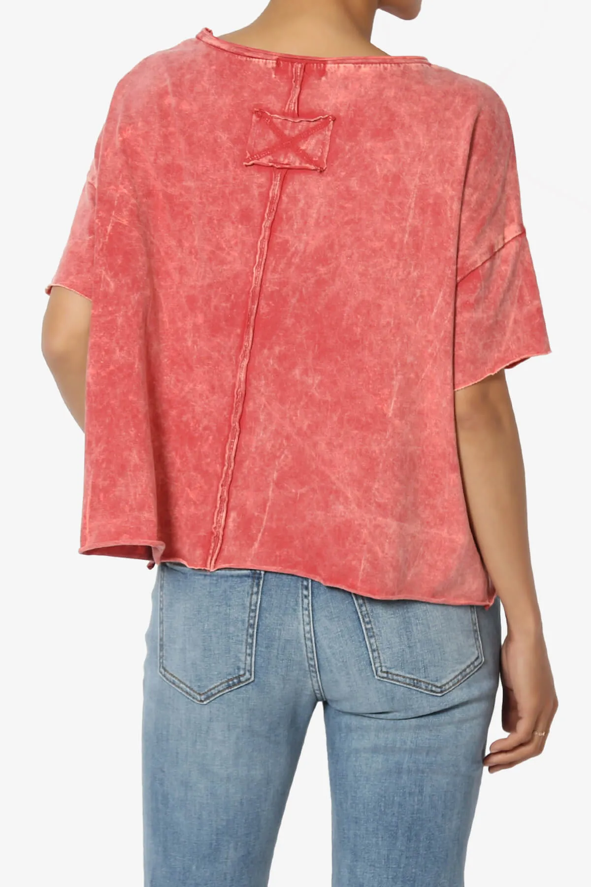 Kiralin Acid Wash Short Sleeve Crop T-Shirt
