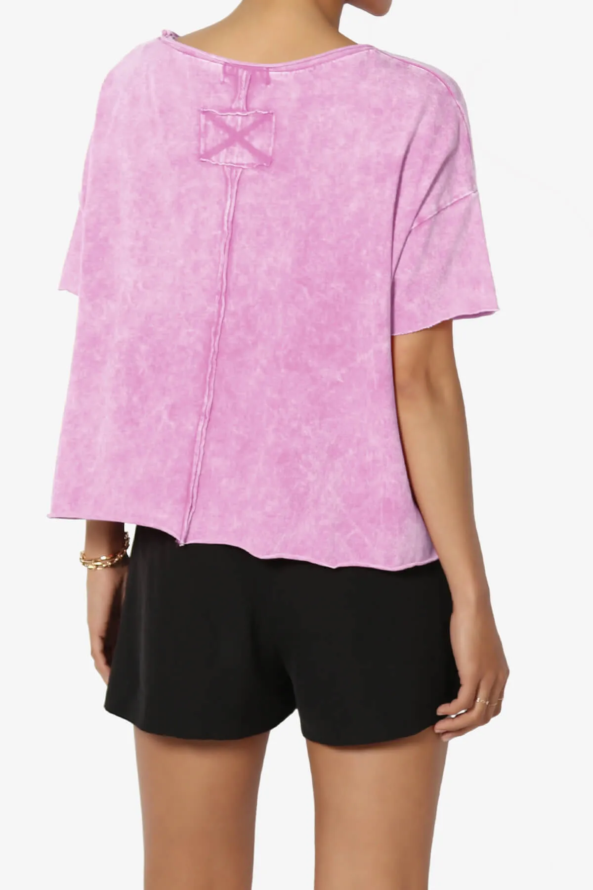 Kiralin Acid Wash Short Sleeve Crop T-Shirt