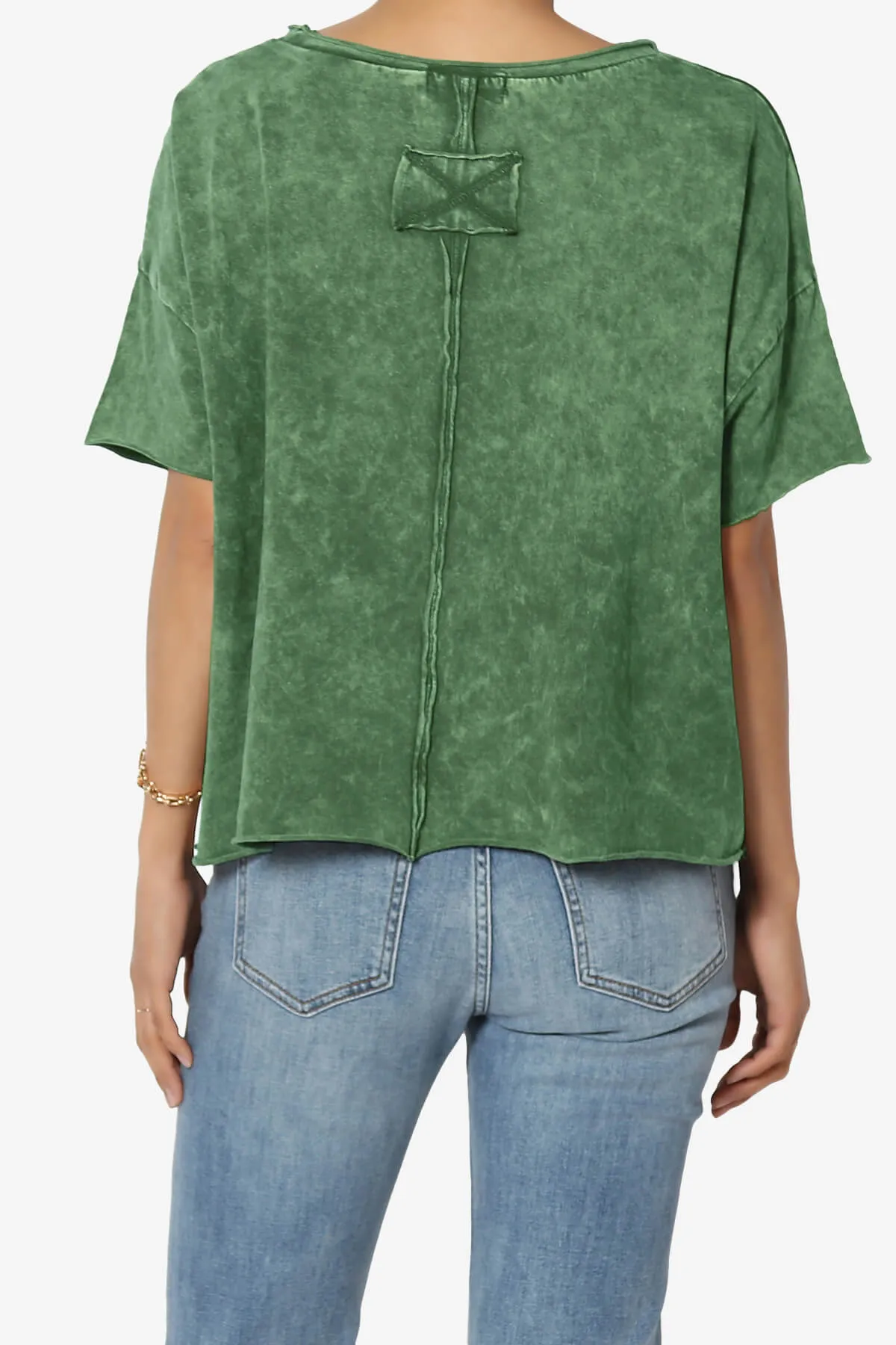 Kiralin Acid Wash Short Sleeve Crop T-Shirt