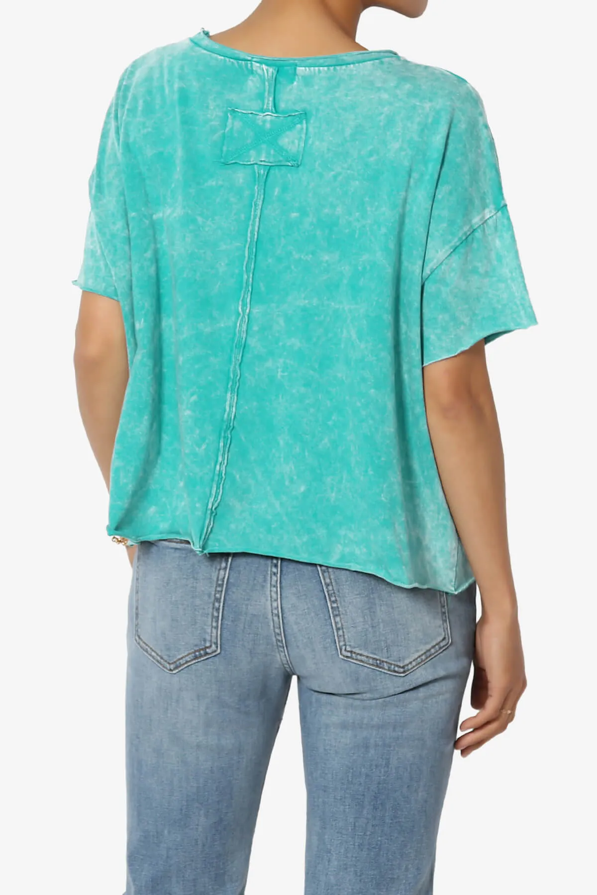 Kiralin Acid Wash Short Sleeve Crop T-Shirt
