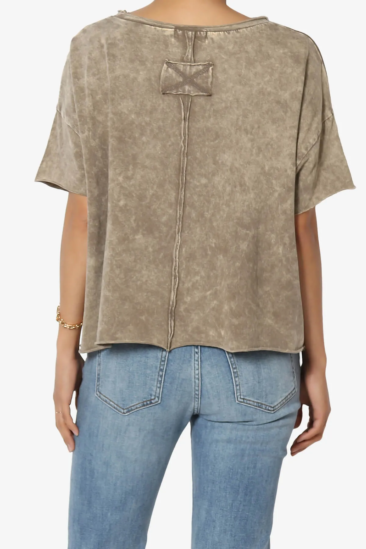 Kiralin Acid Wash Short Sleeve Crop T-Shirt