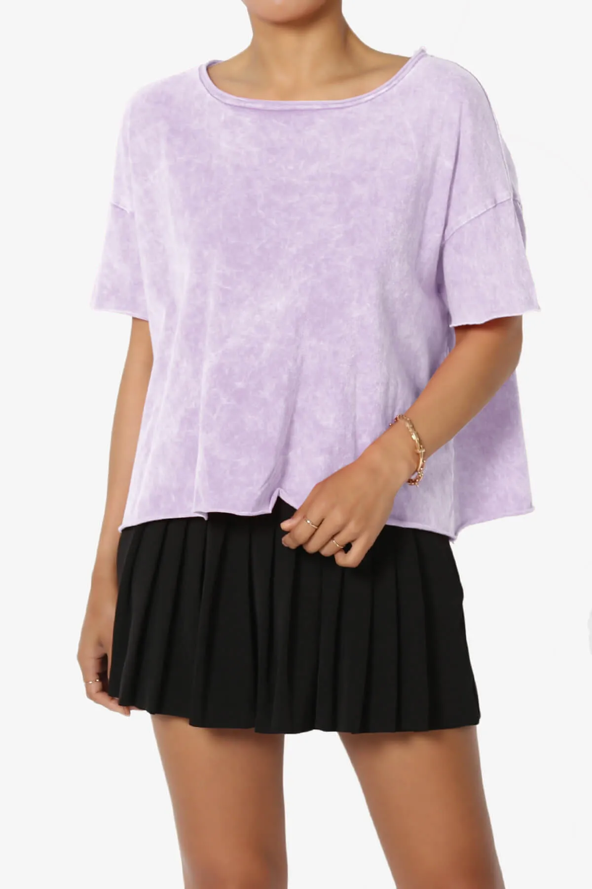 Kiralin Acid Wash Short Sleeve Crop T-Shirt