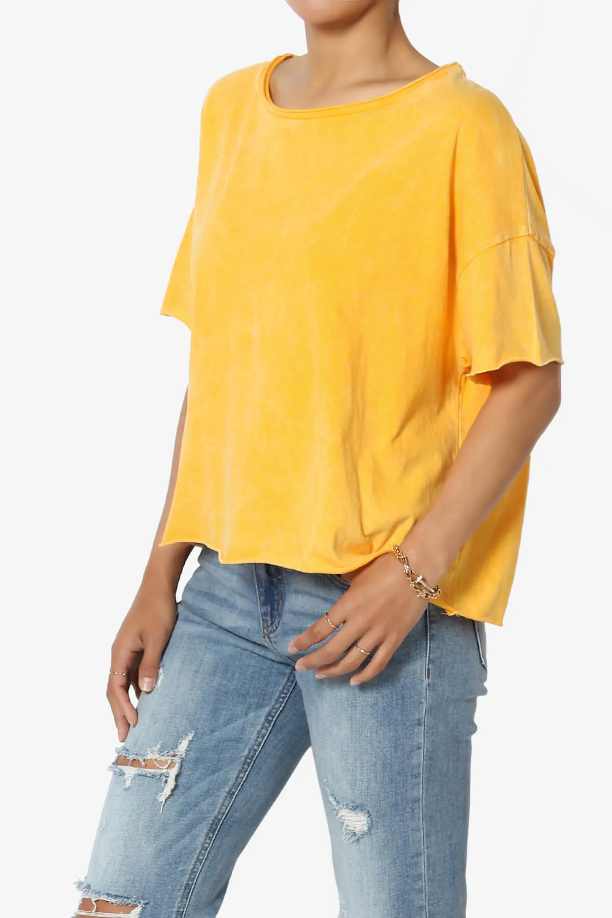 Kiralin Acid Wash Short Sleeve Crop T-Shirt
