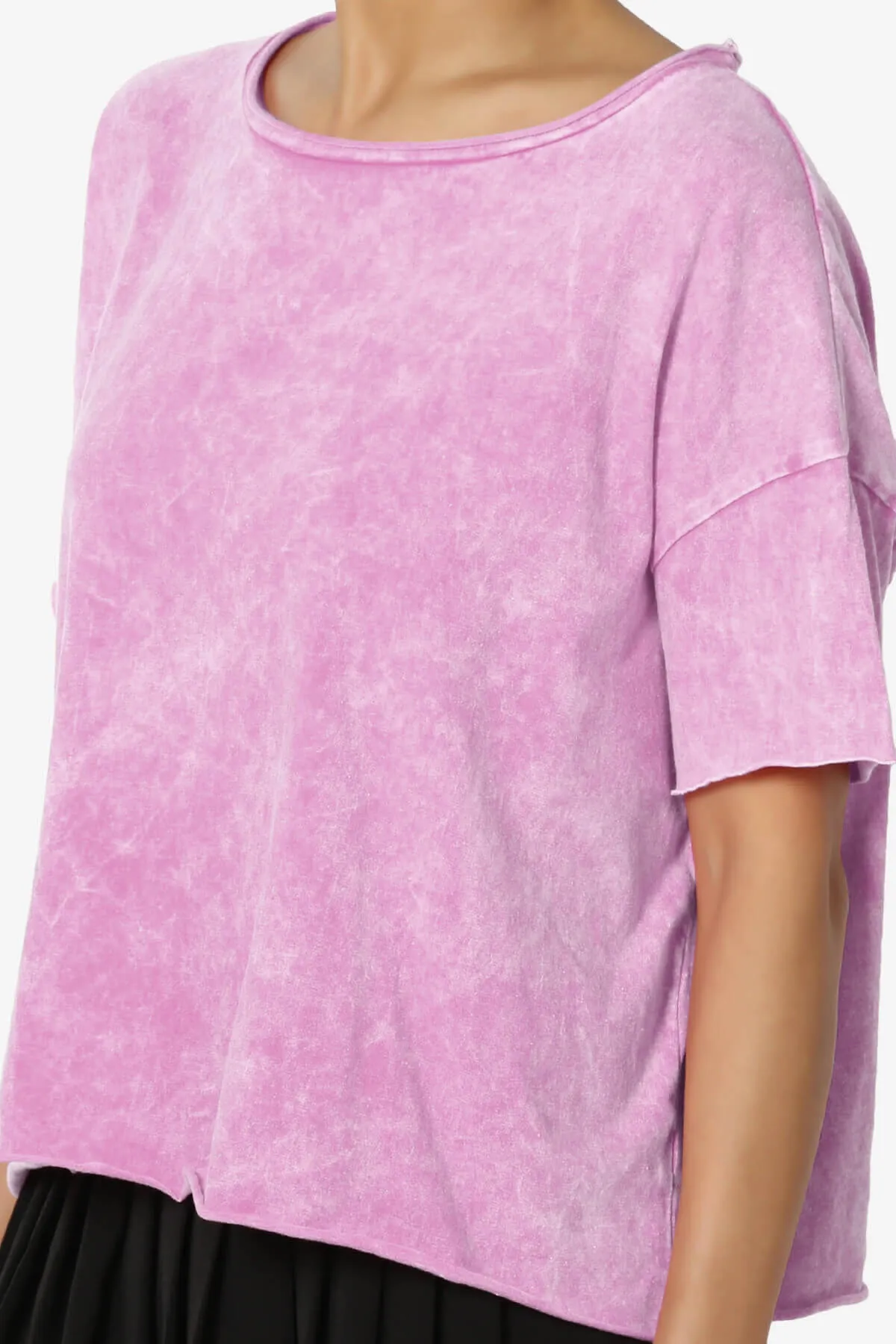 Kiralin Acid Wash Short Sleeve Crop T-Shirt