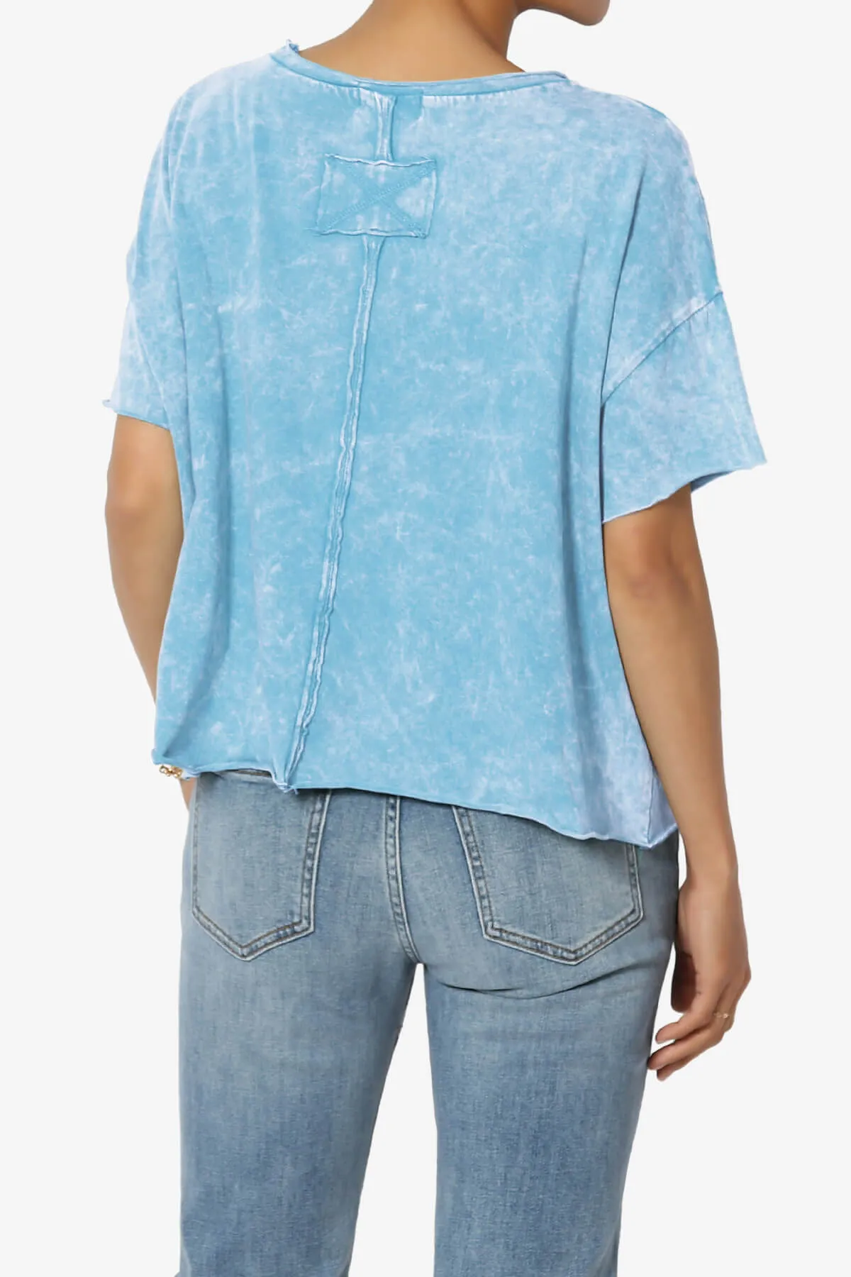 Kiralin Acid Wash Short Sleeve Crop T-Shirt
