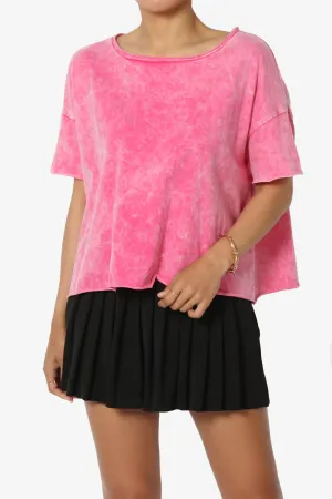 Kiralin Acid Wash Short Sleeve Crop T-Shirt