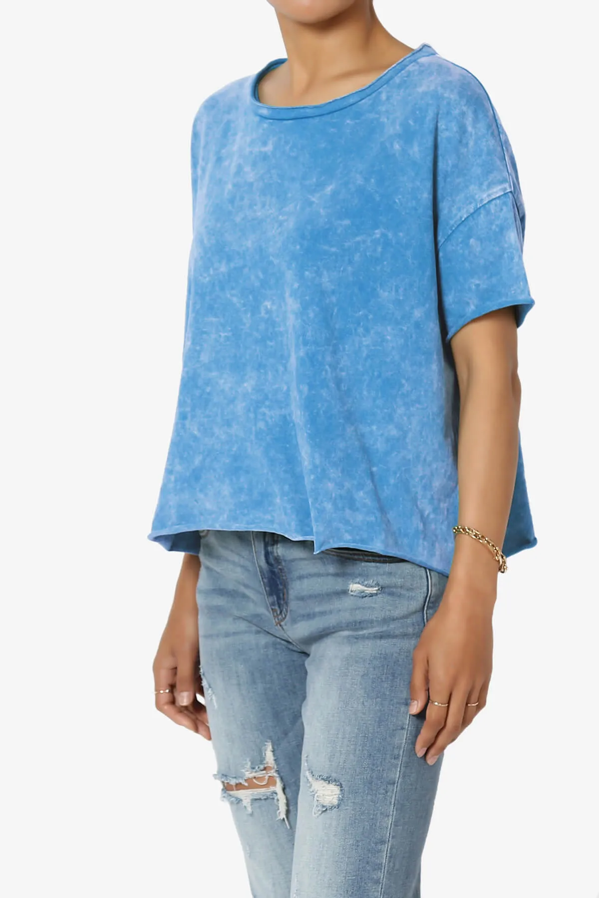 Kiralin Acid Wash Short Sleeve Crop T-Shirt
