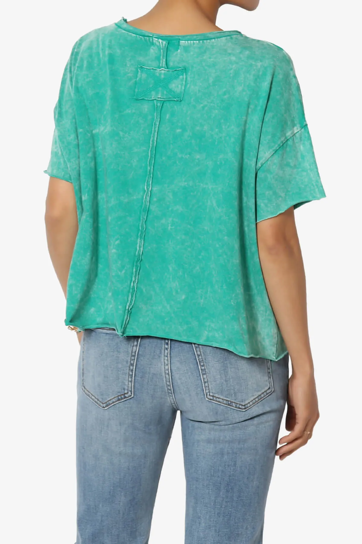 Kiralin Acid Wash Short Sleeve Crop T-Shirt
