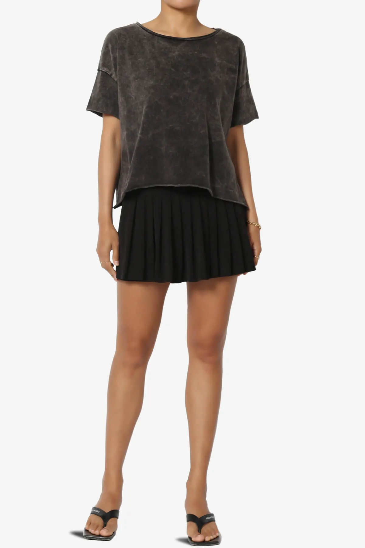 Kiralin Acid Wash Short Sleeve Crop T-Shirt