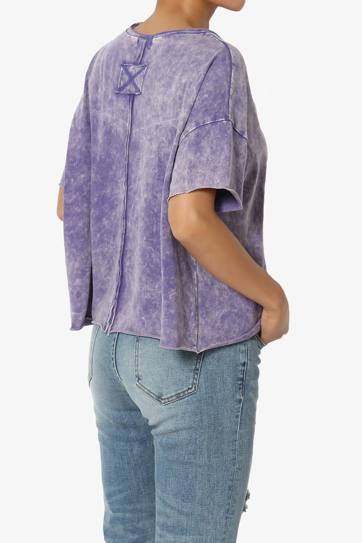 Kiralin Acid Wash Short Sleeve Crop T-Shirt