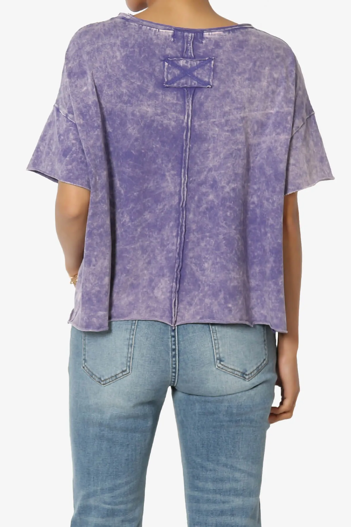 Kiralin Acid Wash Short Sleeve Crop T-Shirt