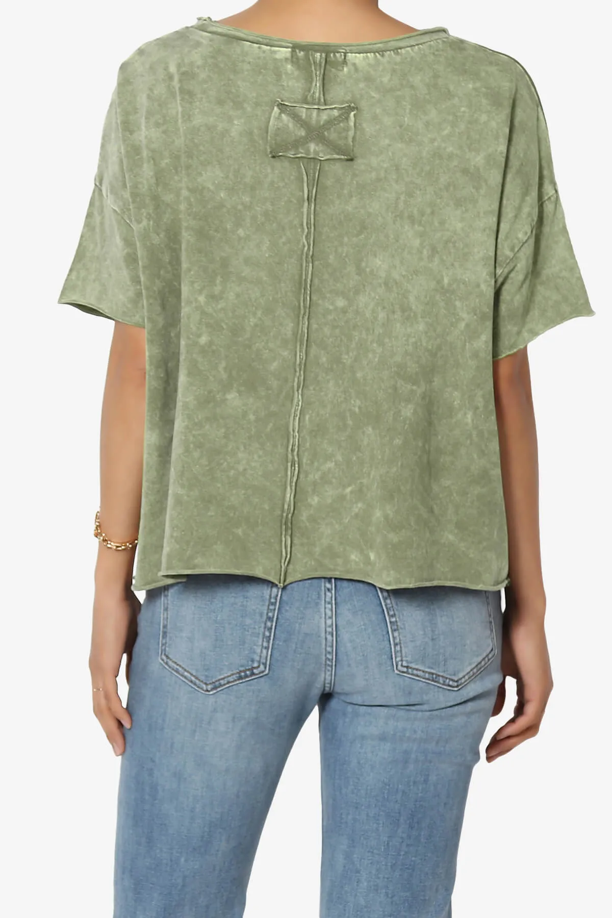 Kiralin Acid Wash Short Sleeve Crop T-Shirt