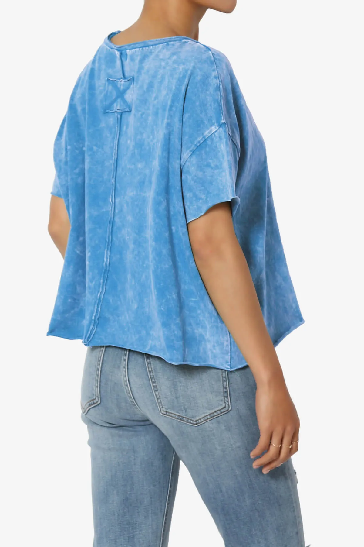 Kiralin Acid Wash Short Sleeve Crop T-Shirt