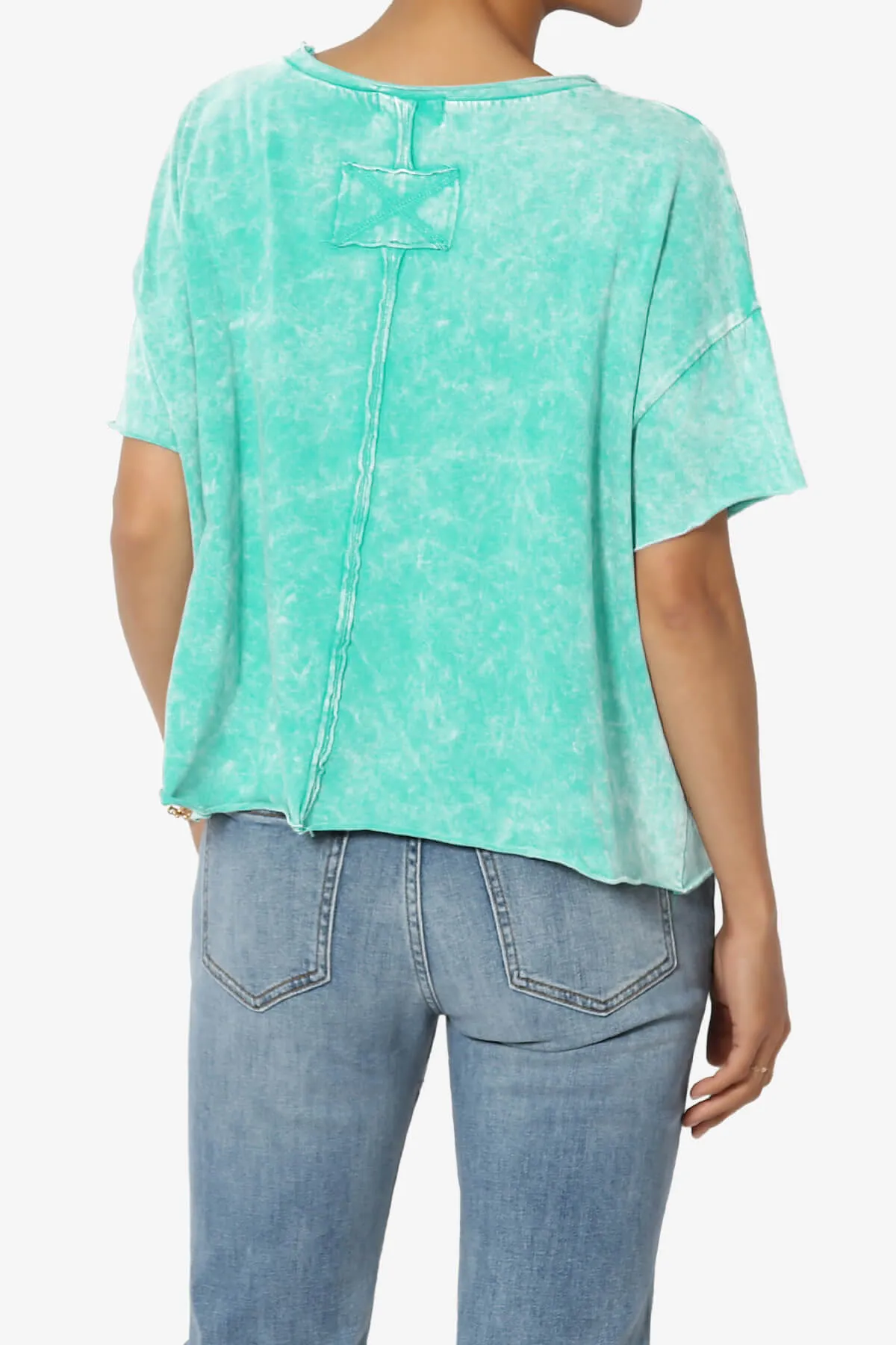 Kiralin Acid Wash Short Sleeve Crop T-Shirt