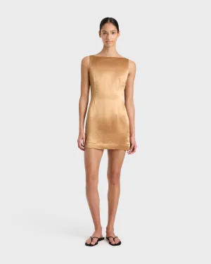 Kobe Square Neck Mini Dress - Honey