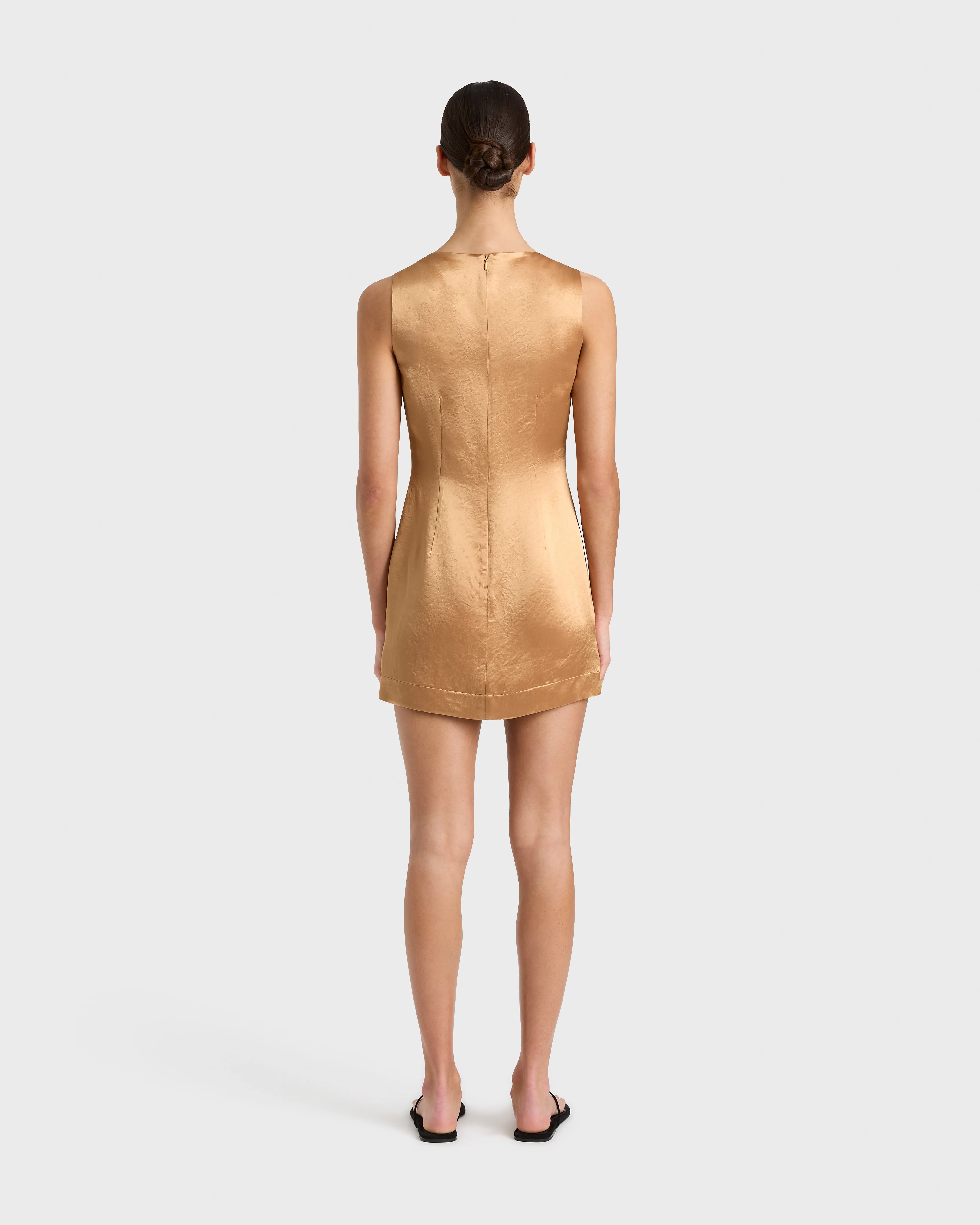Kobe Square Neck Mini Dress - Honey