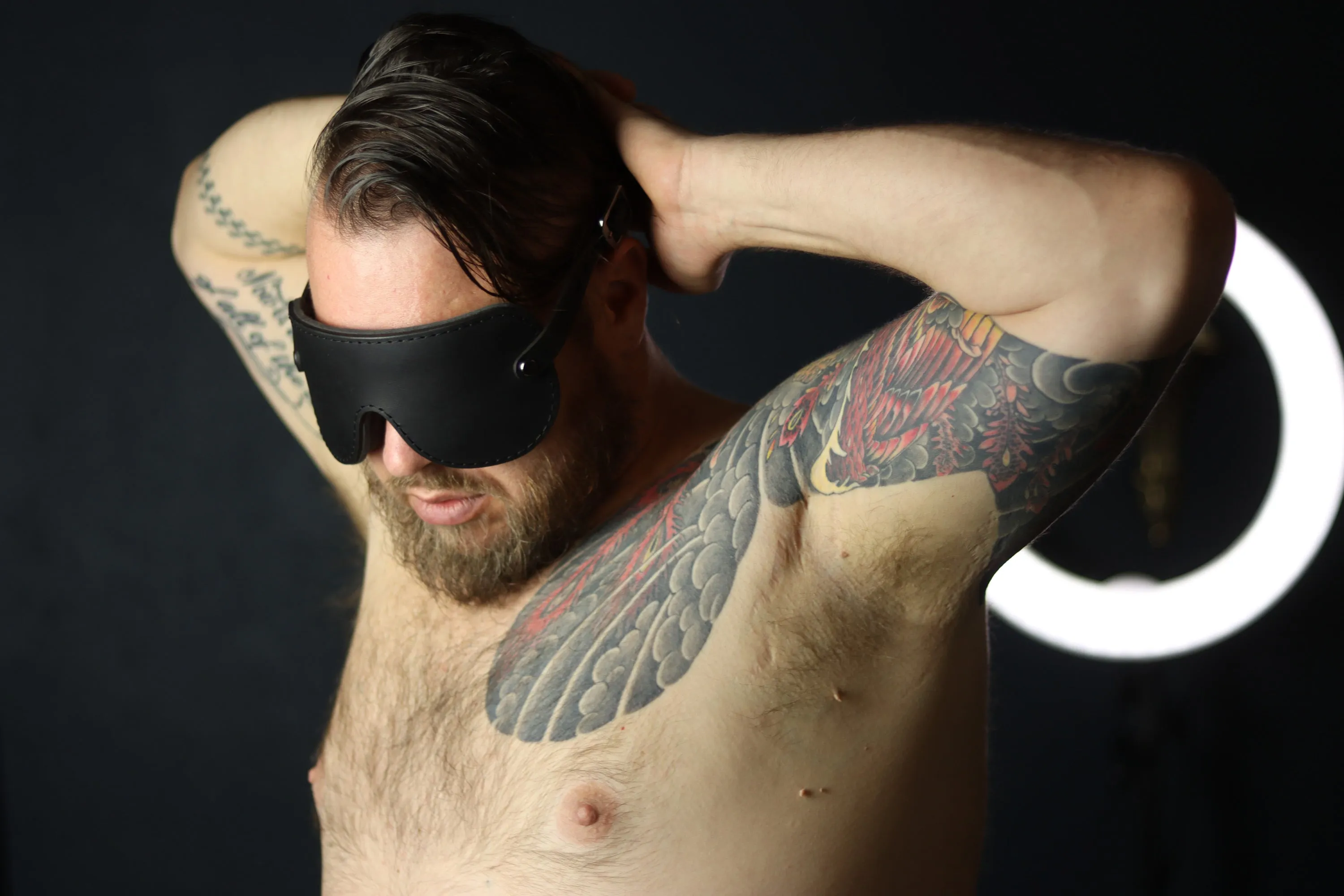Leather Blindfold with Eye Cups
