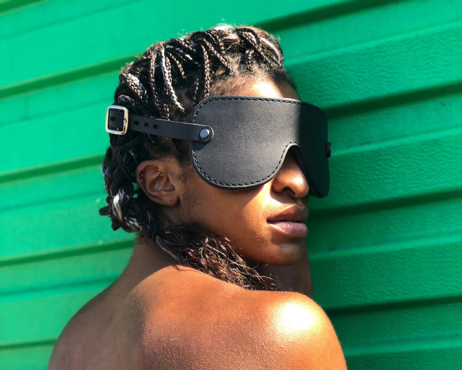 Leather Blindfold with Eye Cups