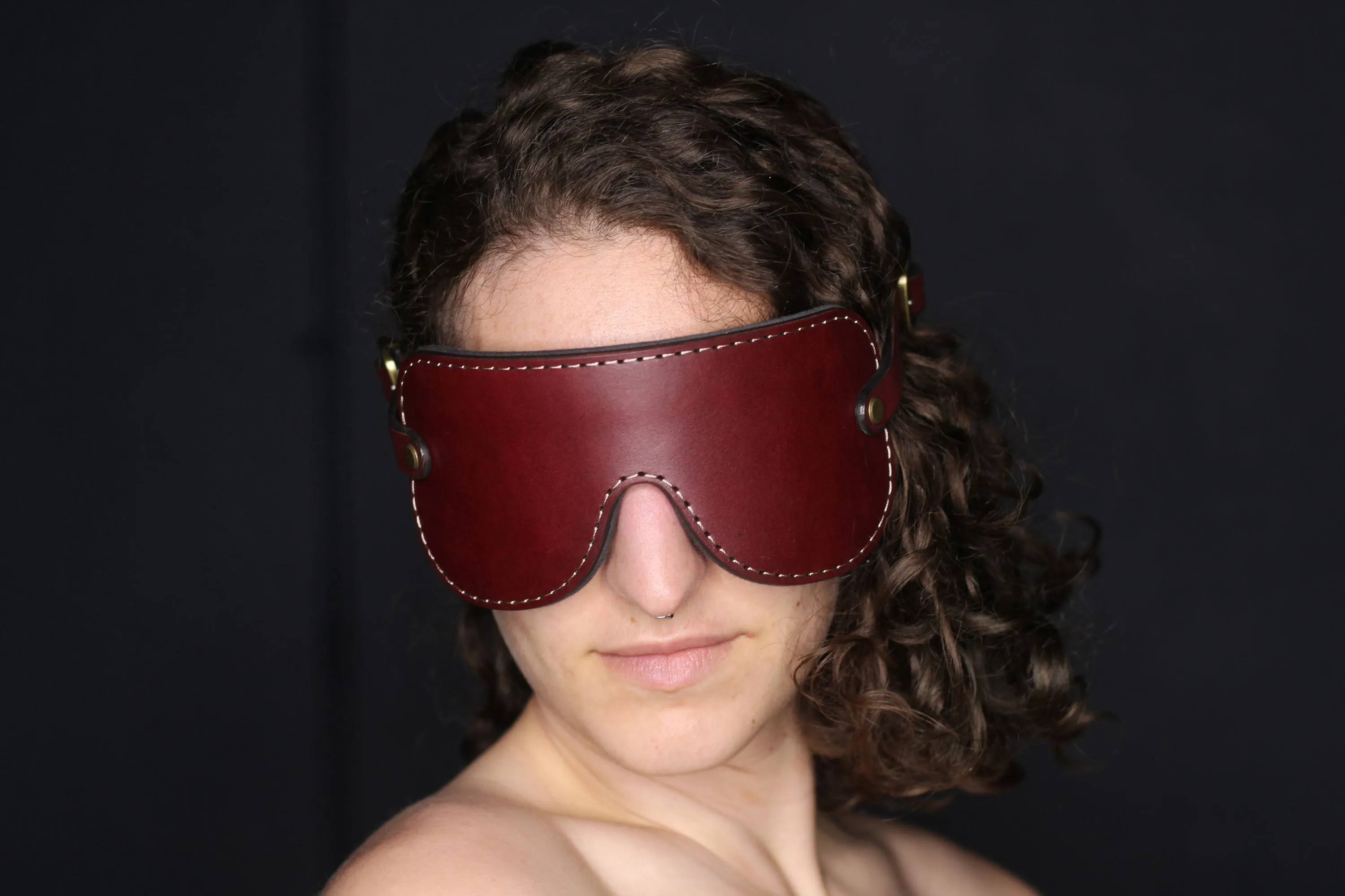 Leather Blindfold with Eye Cups