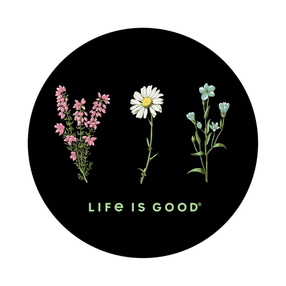Life is Good Detailed Wildflowers 4" Sticker