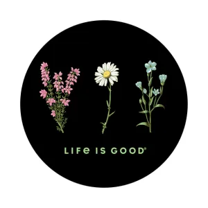 Life is Good Detailed Wildflowers 4" Sticker