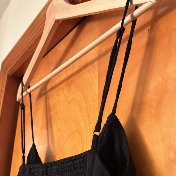 Like new Aritzia Wilfred black corset strappy maxi dress size 14